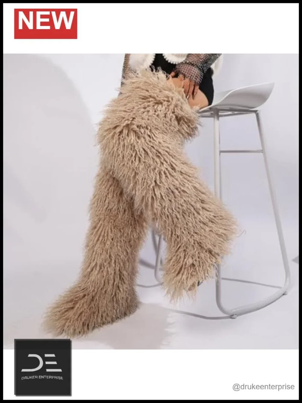 Faux Fur Thigh High Over The Knee Snow Boots Winter Tall 28in